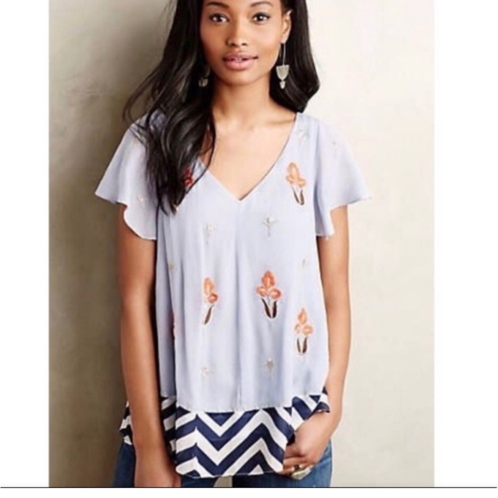 Anthropologie Floreat  floral‎ blouse- worn a few times. 118 retail